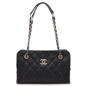 CHANEL シャネル フレンチリビエラ マトラッセ ココマーク ショルダーバッグ チェーンショルダーバッグ キャビアスキン ブラック 黒