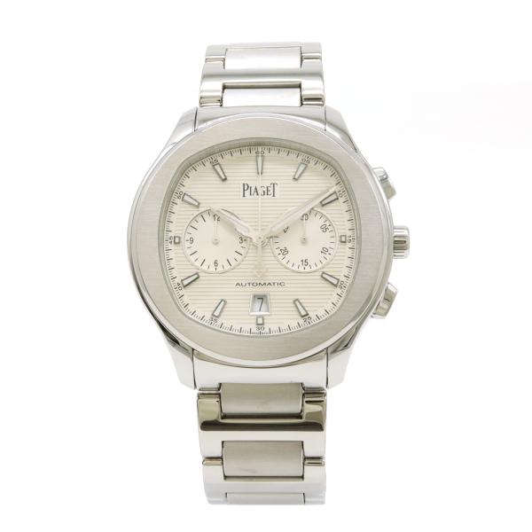 PIAGET ピアジェ ポロ クロノグラフ ホワイト文字盤 SS メンズ AT オートマ 腕時計 G...