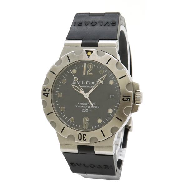 BVLGARI ブルガリ ディアゴノ スクーバー 200m ダイバー デイト ブラック文字盤 メンズ...