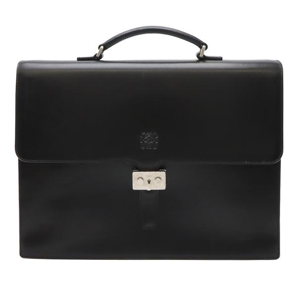LOEWE ロエベ ブリーフケース ビジネスバッグ 書類カバン ショルダーバッグ レザー ブラック ...