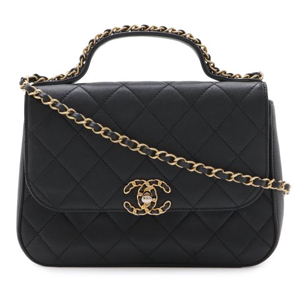 CHANEL シャネル CHANEL19 マトラッセ トップハンドル ハンドバッグ 2WAY チェー...
