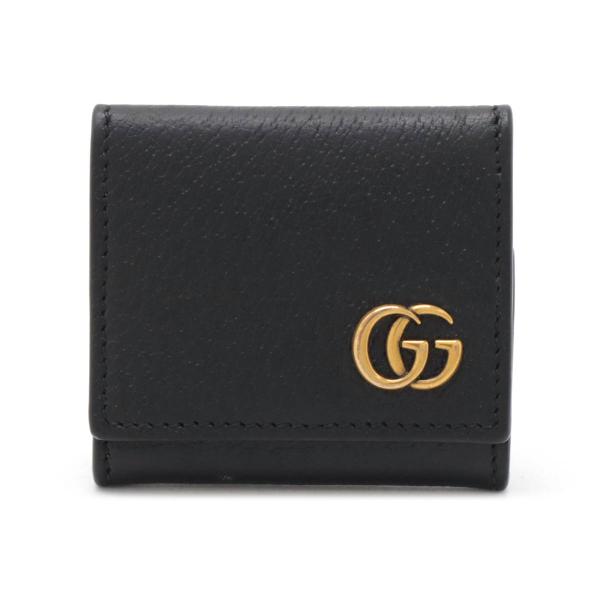 GUCCI グッチ GGマーモント コインケース 小銭入れ コインパース レザー ブラック 黒 ゴー...