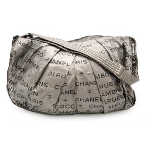 CHANEL アンリミテッド シルバー ロゴトートバッグ CHANEL シャネル アンリミテッド ロゴ ナイロン 2WAY ショルダー