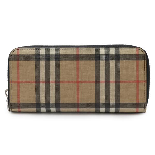 BURBERRY バーバリー ノバチェック チェック柄 ラウンドファスナー 長財布 PVC レザー ...