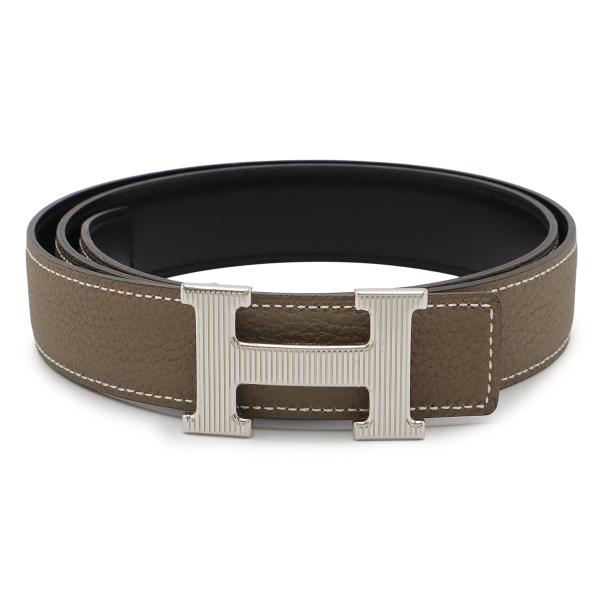 HERMES エルメス Hストリエ Hベルト リバーシブル トリヨンクレマンス ボックスカーフ レザ...