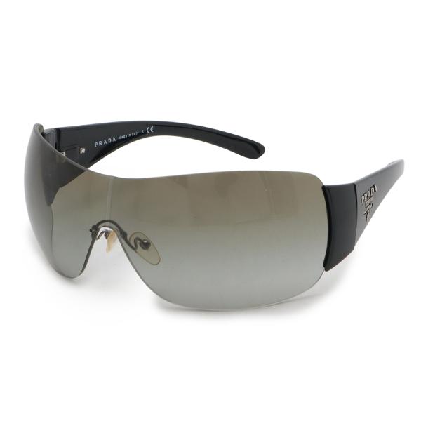 PRADA プラダ ロゴ サングラス アイウェア ワンレンズ ブラウンスモークグラデーション ブラッ...