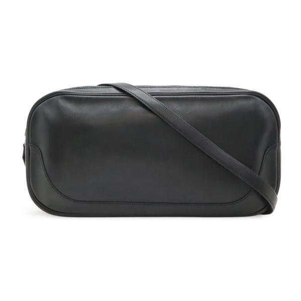 HERMES エルメス ショルダーバッグ 斜め掛け カーフ レザー ブラック 黒 シルバー金具