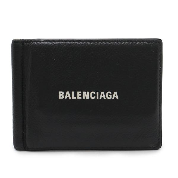 BALENCIAGA バレンシアガ ロゴ キャッシュ ビルクリップ スクエア ウォレット 2つ折財布...