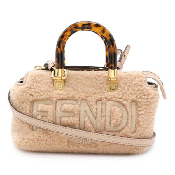 FENDI フェンディ バイザウェイ ミニ ハンドバッグ 2WAY ショルダーバッグ シープファー ...
