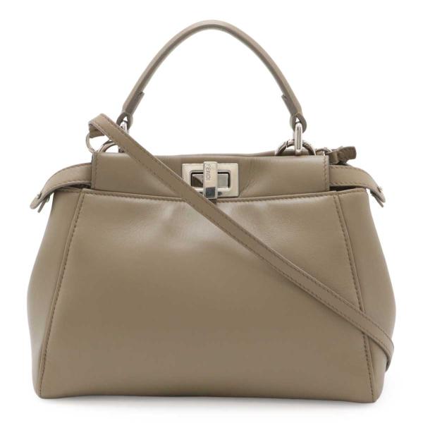 FENDI フェンディ ミニ ピーカブー ハンドバッグ 2WAY ショルダーバッグ 斜め掛け レザー...