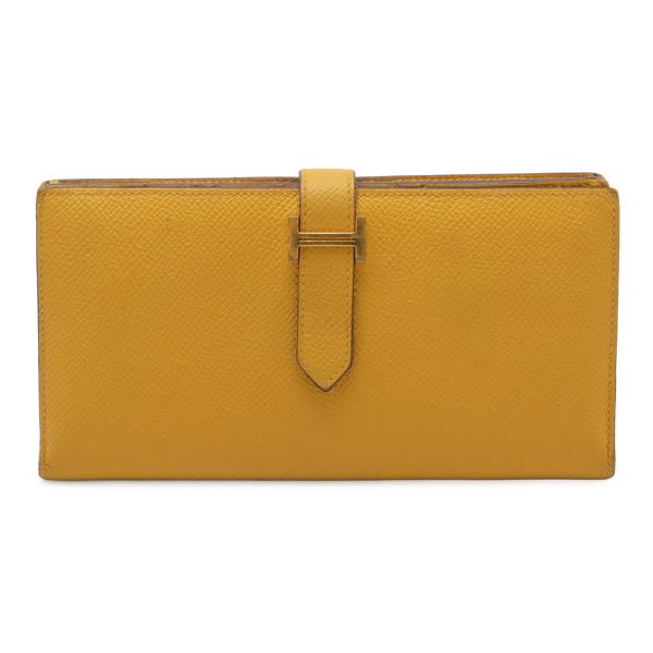 HERMES エルメス ベアンスフレ 2つ折長財布 二つ折り長財布 ヴォーエプソン レザー ジョーヌ...