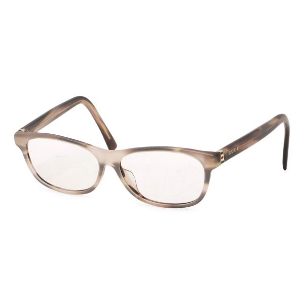 GUCCI グッチ 眼鏡 めがね メガネフレーム 度入り ウェリントンシェリプ ライトブラウン クリ...