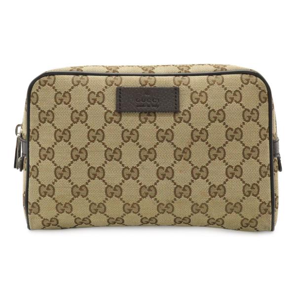 GUCCI グッチ GGキャンバス ボディバッグ ウエストバッグ ウエストポーチ レザー ベージュ ...