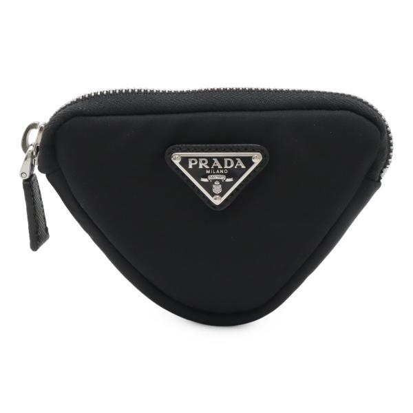 PRADA プラダ トライアングルロゴ ポーチ付き ベルト ナイロン レザー NERO 黒 ブラック...