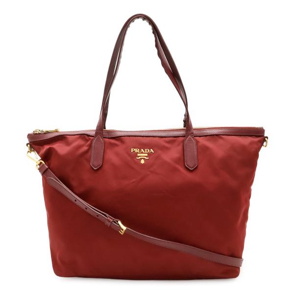 PRADA プラダ トートバッグ 2WAY ショルダーバッグ セミショルダー 肩掛け ナイロン レザ...