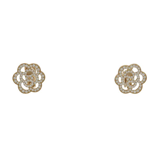 CHANEL シャネル カメリア ピアス K18PG Au750PG ピンクゴールド ダイヤモンド ...
