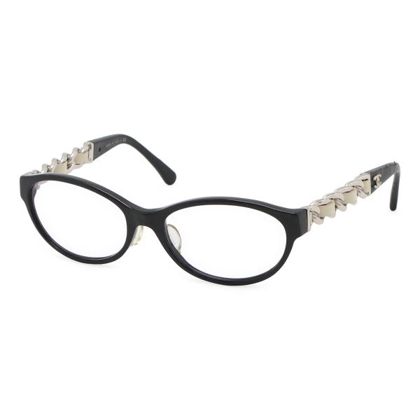 CHANEL シャネル 眼鏡 伊達めがね メガネフレーム チェーンテンプル オーバルシェイプ クリア...