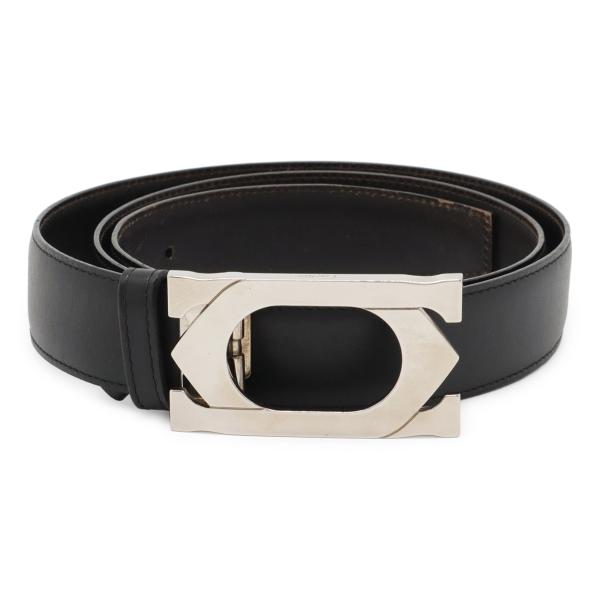 Cartier カルティエ ダブルC ロゴバックル リバーシブル ベルト レザー ブラック 黒 ダー...