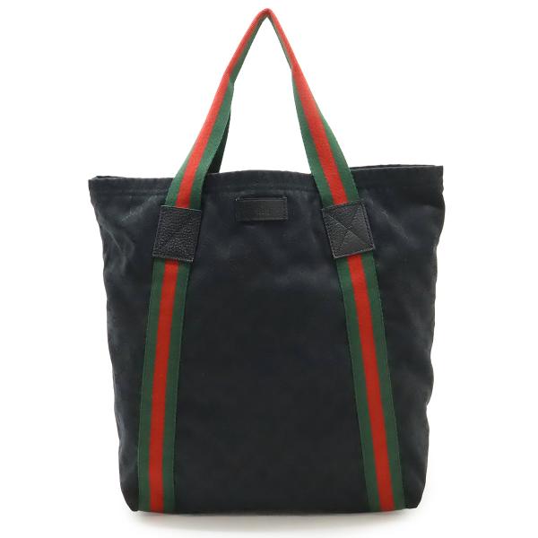 GUCCI グッチ GGキャンバス シェリーライン トートバッグ ショルダーバッグ 肩掛け レザー ...