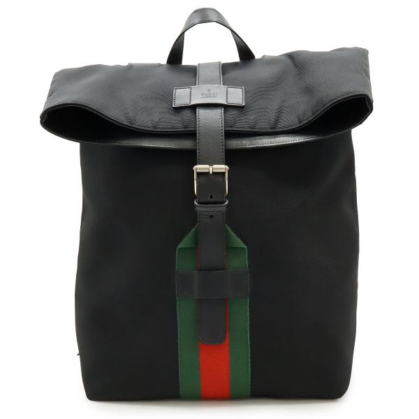 GUCCI グッチ バンド テクノキャンバス ウェブライン シェリー バックパック リュックサック ...