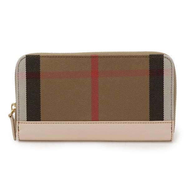BURBERRY バーバリー ハウスチェック チェック柄 ジップアラウンド ラウンドファスナー 長財...