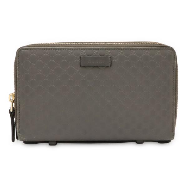 GUCCI グッチ マイクログッチシマ トラベルケース クラッチバッグ オーガナイザー 長財布 レザ...