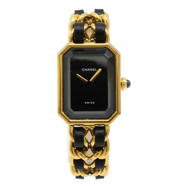CHANEL シャネル プルミエール Sサイズ GP 革 レディース 腕時計 ゴールド H0001