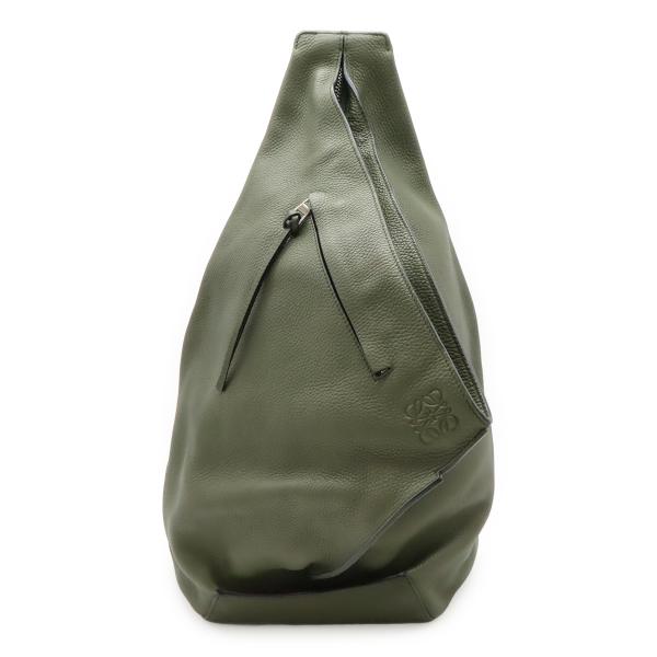 LOEWE ロエベ アントン スリング ボディバッグ ショルダーバッグ 斜め掛け レザー カーキ グ...