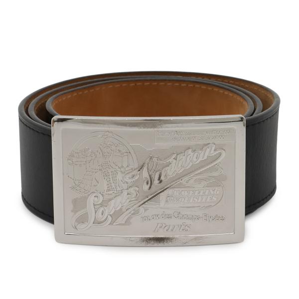 LOUIS VUITTON ルイ ヴィトン サンチュール ジーンズ ベルト レザー ノワール 黒 ブ...