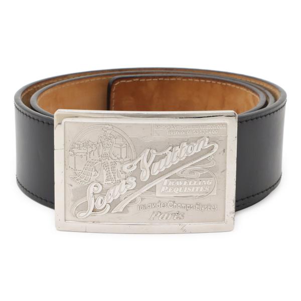 LOUIS VUITTON ルイ ヴィトン サンチュール ジーンズ ベルト レザー ブラック 黒 メ...