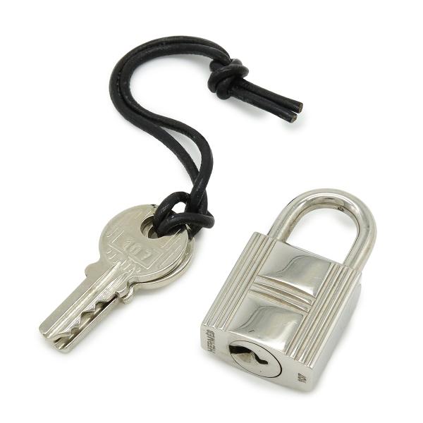 HERMES エルメス カデナ パドロック 南京錠 No.107 鍵 カギ キー付き メタル シルバ...