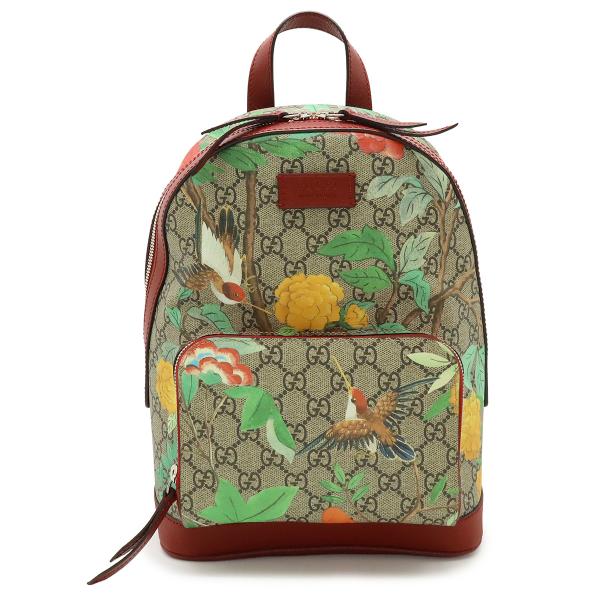 GUCCI グッチ ティアン GGスプリーム バックパック リュックサック フラワー 花柄 バード ...