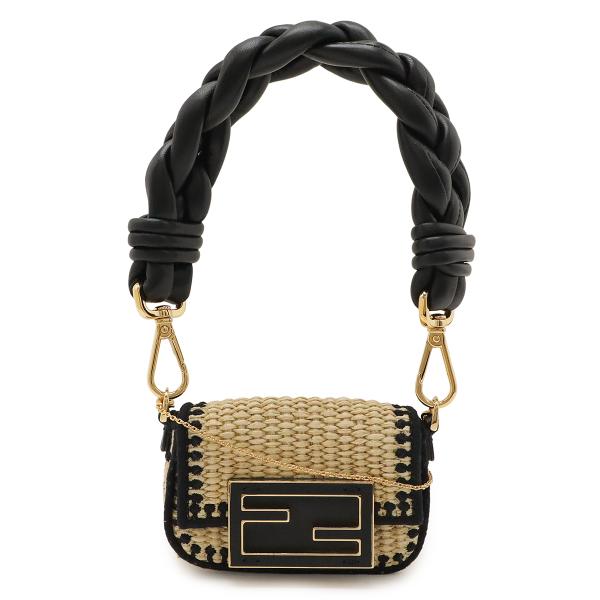FENDI フェンディ ナノ バゲット チャーム ミニバッグ チェーンショルダーバッグ バッグチャー...