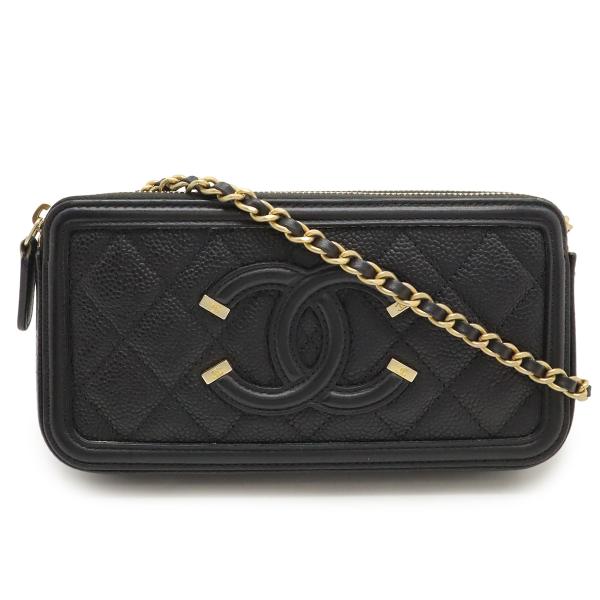 CHANEL シャネル CCフィリグリー チェーンウォレット ショルダーバッグ ポシェット 2WAY...