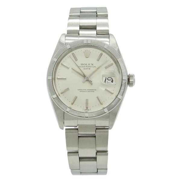 ROLEX ロレックス オイスターパーペチュアル デイト エンジンターンドベゼル シルバー文字盤 S...