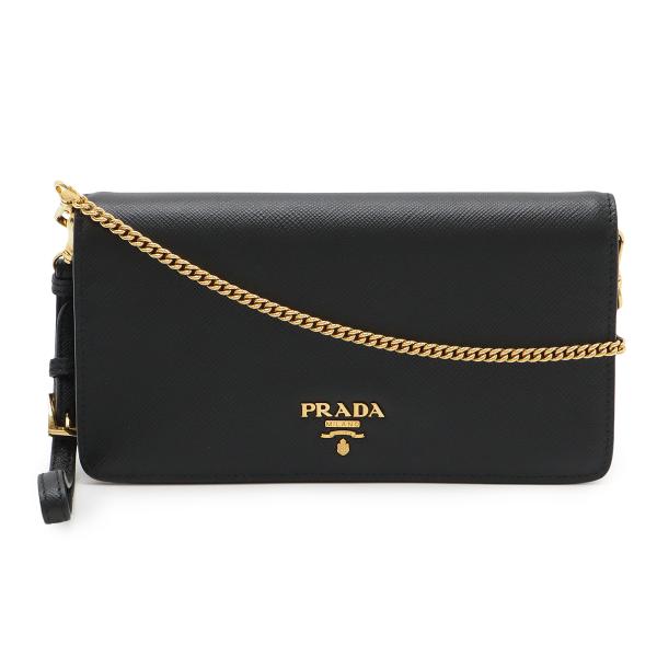 PRADA プラダ SAFFIANO サフィアーノ チェーンウォレット ポシェット 2WAY クラッ...