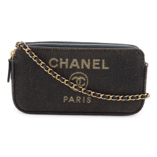 CHANEL シャネル ドーヴィル チェーンウォレット 長財布 クラッチ 2WAY ショルダーバッグ...