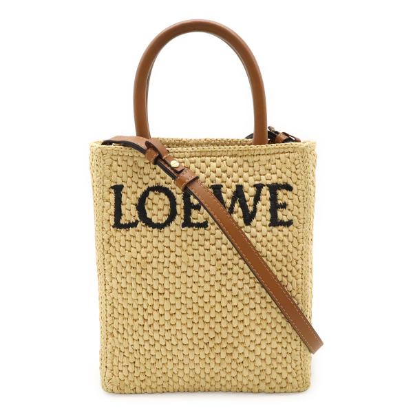 LOEWE ロエベ スタンダード A5 トート ショルダーバッグ かごバッグ カゴバッグ ラフィア ...