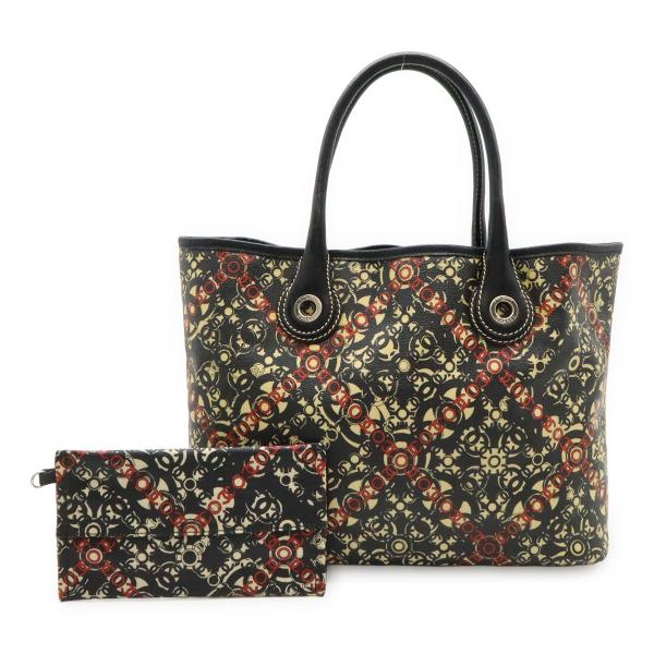 CHANEL シャネル ココトラベル トートバッグ ハンドバッグ PVC レザー ブラック ベージュ...