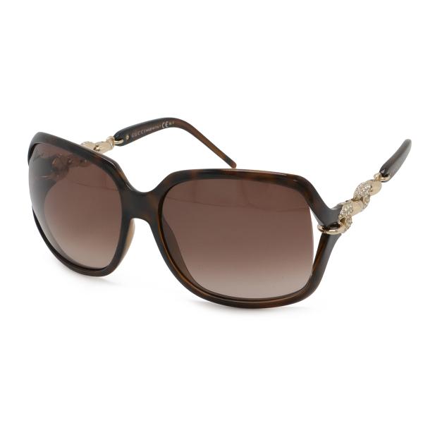 GUCCI グッチ マリナチェーン ラインストーン サングラス バタフライシェイプ ブラウングラデー...