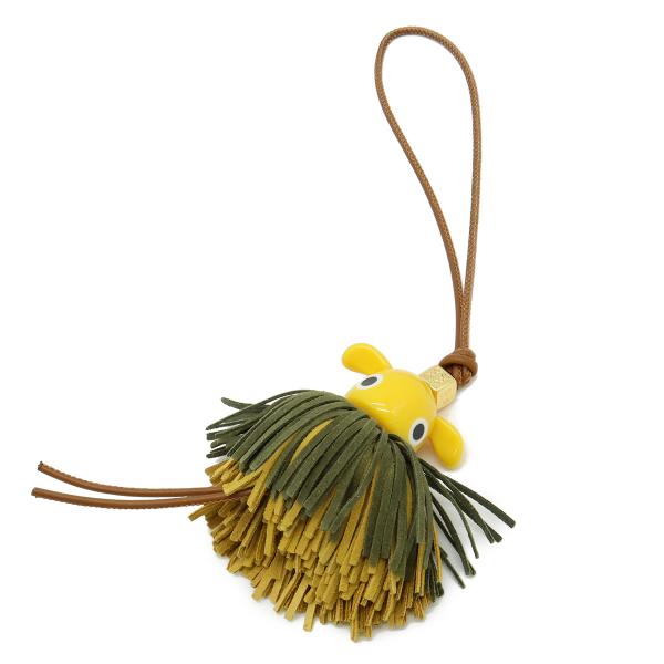 LOEWE ロエベ ダンディ パズ チャーム バッグチャーム フリンジ カーフスキン アセテート イ...
