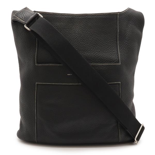 HERMES エルメス グッドニュースGM ショルダーバッグ 斜め掛け トリヨンクレマンス ブラック...