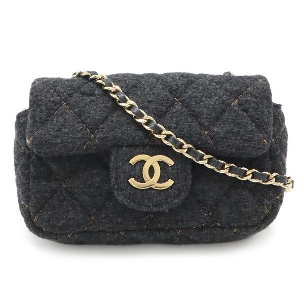 CHANEL シャネル ミニマトラッセ ウールマトラッセ ココマーク チェーンショルダー ショルダー...