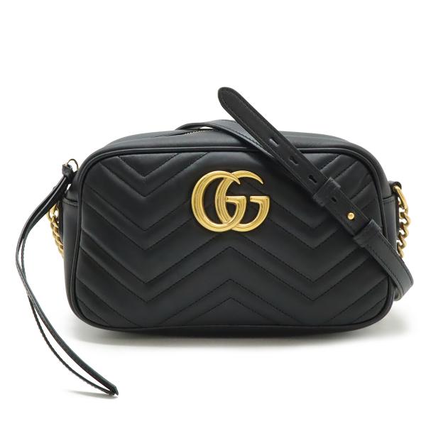 GUCCI グッチ GGマーモント ショルダーバッグ ポシェット チェーンバッグ 斜め掛け キルティ...