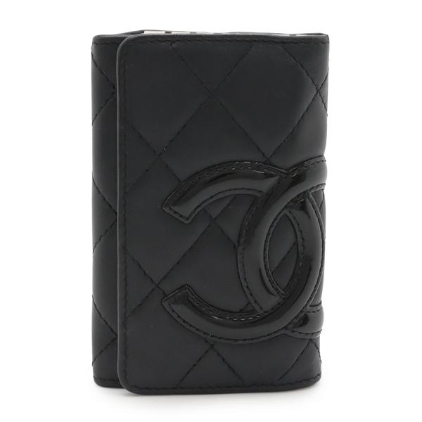 CHANEL シャネル カンボンライン キーケース 6連キーケース ソフトカーフ エナメル パテント...