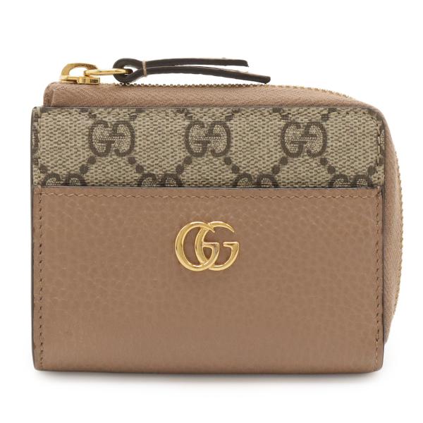 GUCCI グッチ GGマーモント GGスプリーム コンパクトウォレット L字ファスナー 財布 ピン...