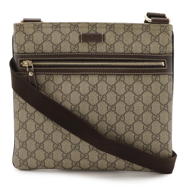 GUCCI グッチ GGスプリーム GGプラス ショルダーバッグ 斜め掛け マチなし カーキベージュ...