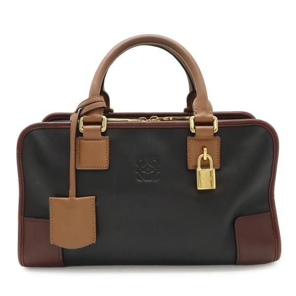 LOEWE ロエベ アマソナ28 アナグラム ハンドバッグ ミニボストン トリコロールカラー 3トー...