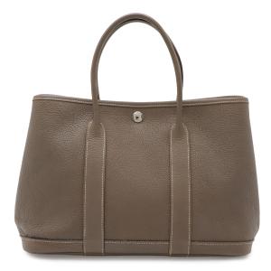 HERMES エルメス ガーデンパーティTPM トートバッグ ハンドバッグ ネゴンダ レザー エトゥープ シルバー金具 □L刻印