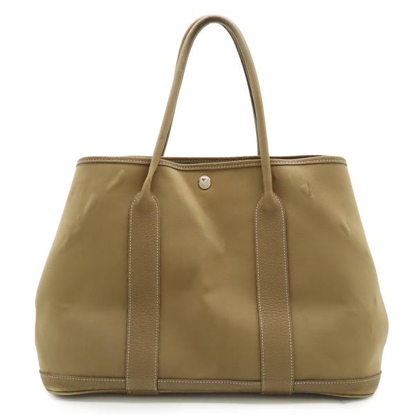 HERMES エルメス ガーデンパーティPM トートバッグ ハンドバッグ トワルオフィシエ キャンバ...